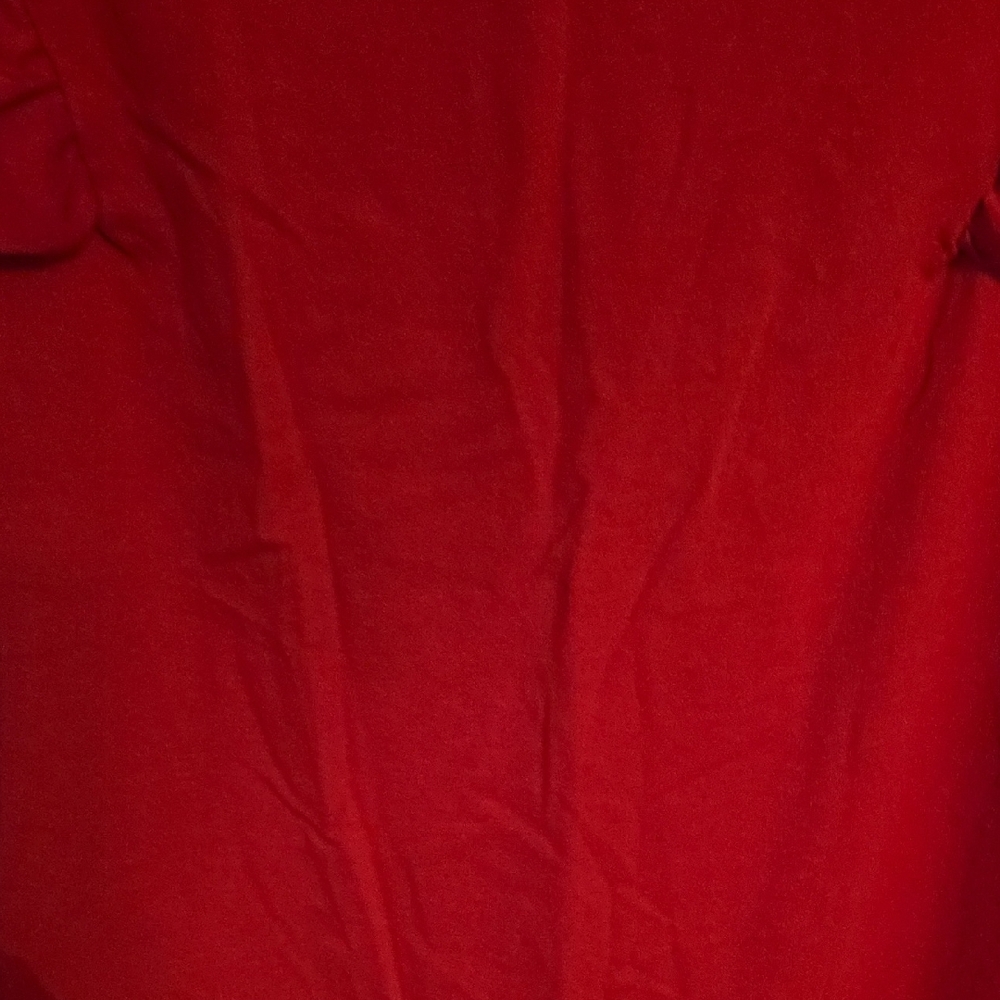 Vibrant Red Ruffled Flutter Sleeve Blouse - Picture 8 of 13